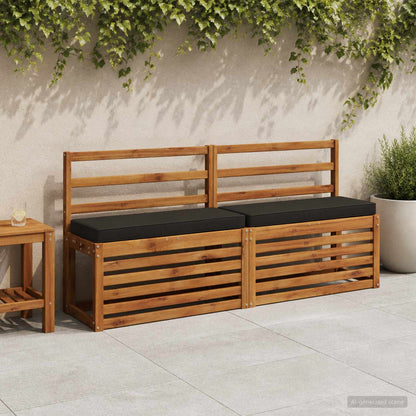 2-Piece Bench Cushions VUGHT 2 pcs 100% Polyester Black