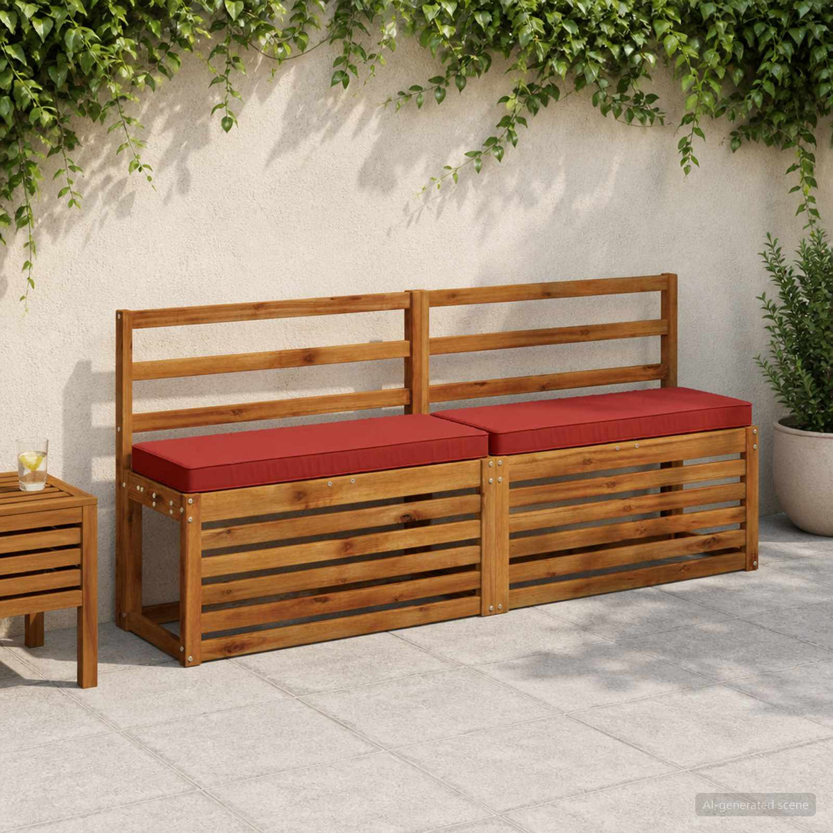 2-Piece Bench Cushions VUGHT 2 pcs 100% Polyester Red