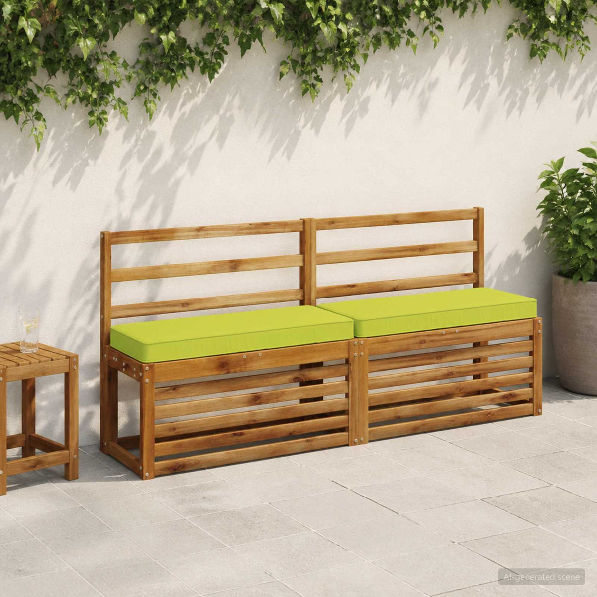 2-Piece Bench Cushions VUGHT 2 pcs 100% Polyester Bright Green