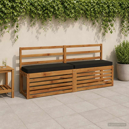 1-Piece Bench Cushion VUGHT 100% Polyester Black 80 x 40 x 5 cm