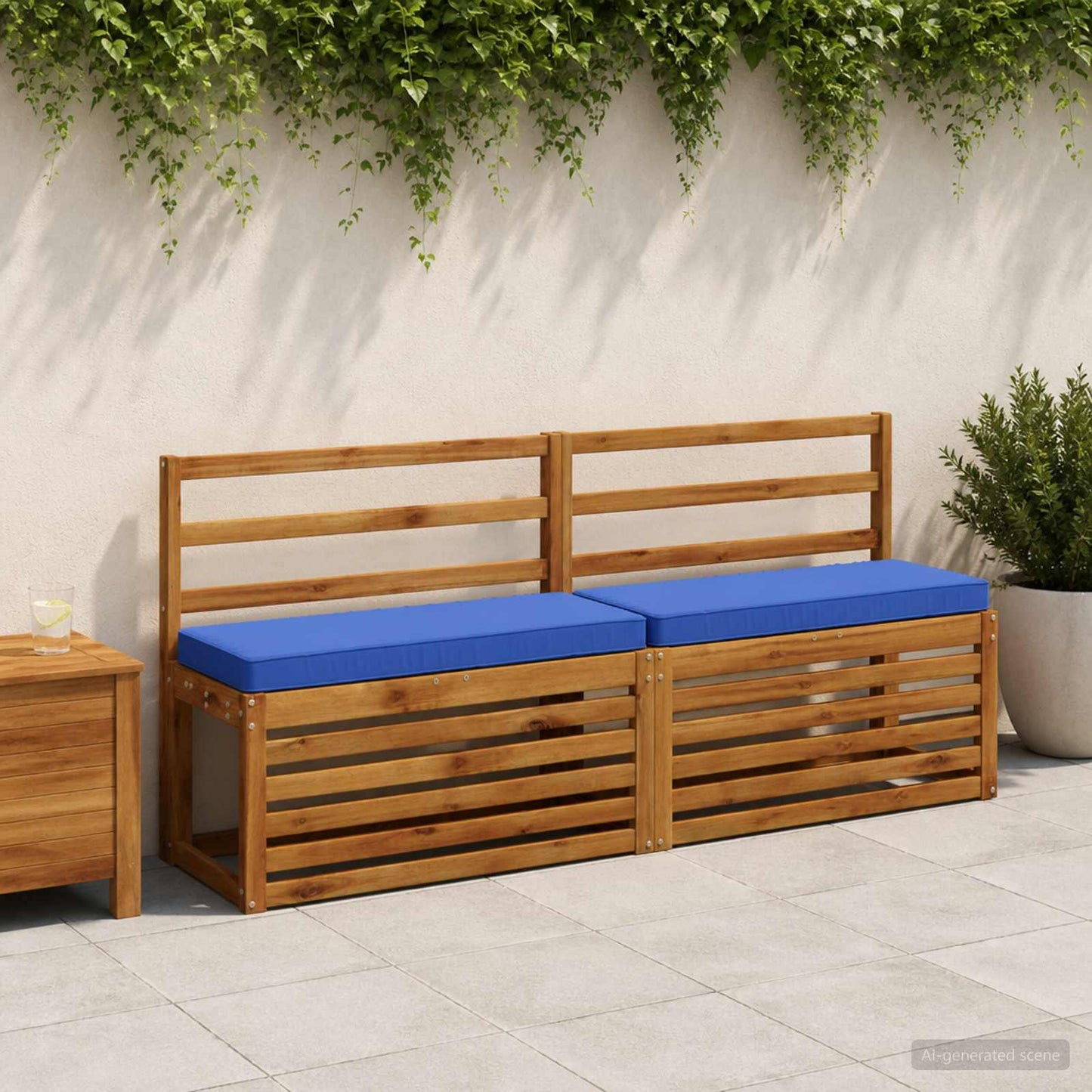 1-Piece Bench Cushion VUGHT 100% Polyester Royal Blue