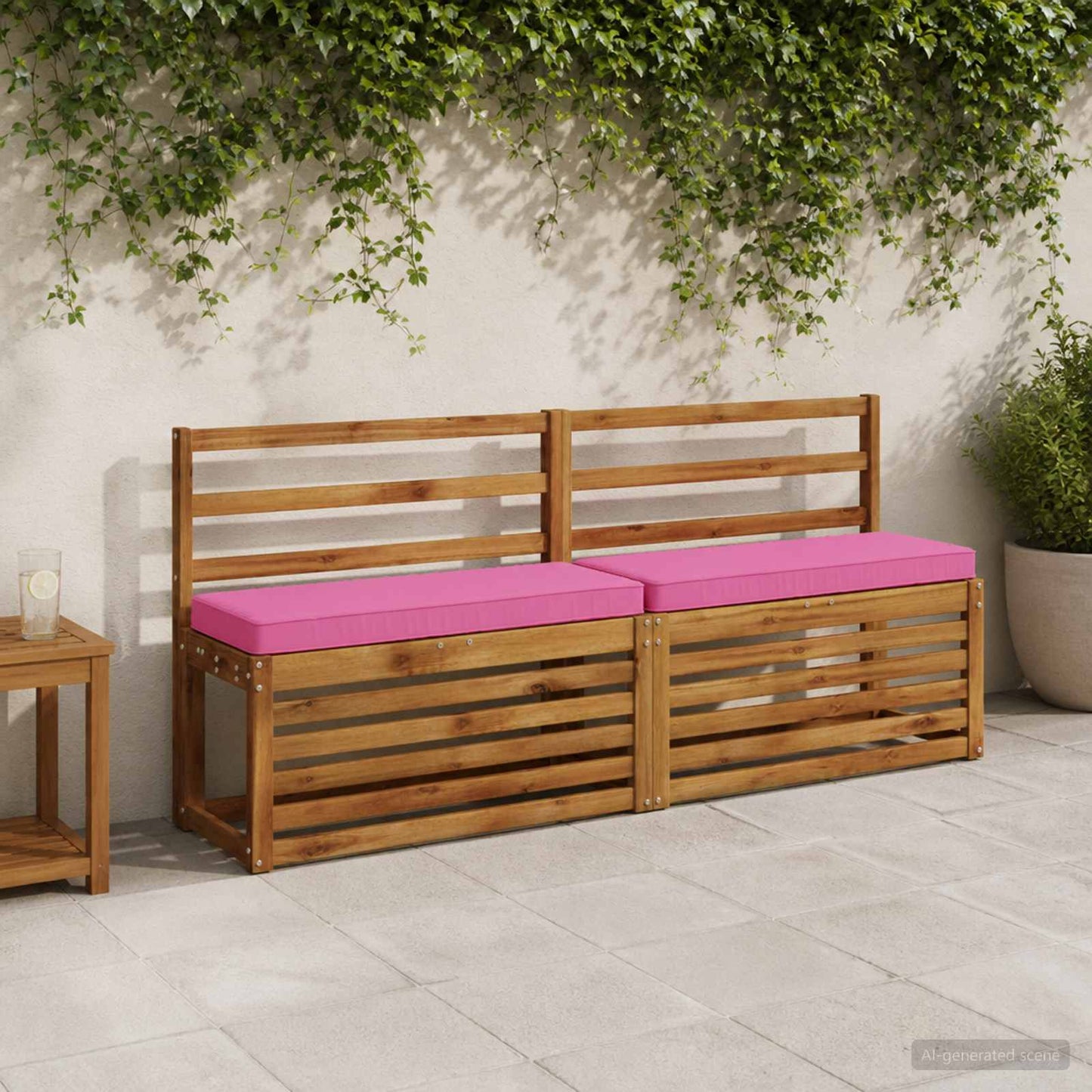 1-Piece Bench Cushion VUGHT 100% Polyester Pink 60 x 30 x 5 cm