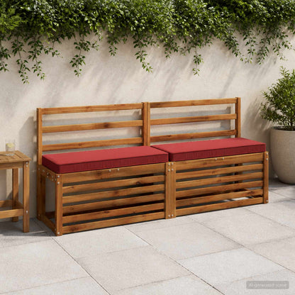 1-Piece Bench Cushion VUGHT 100% Polyester Wine Red