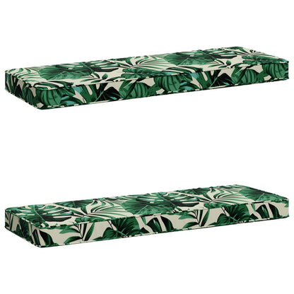 2-Piece Bench Cushions VUGHT 2 pcs 100% Polyester Leaf Pattern
