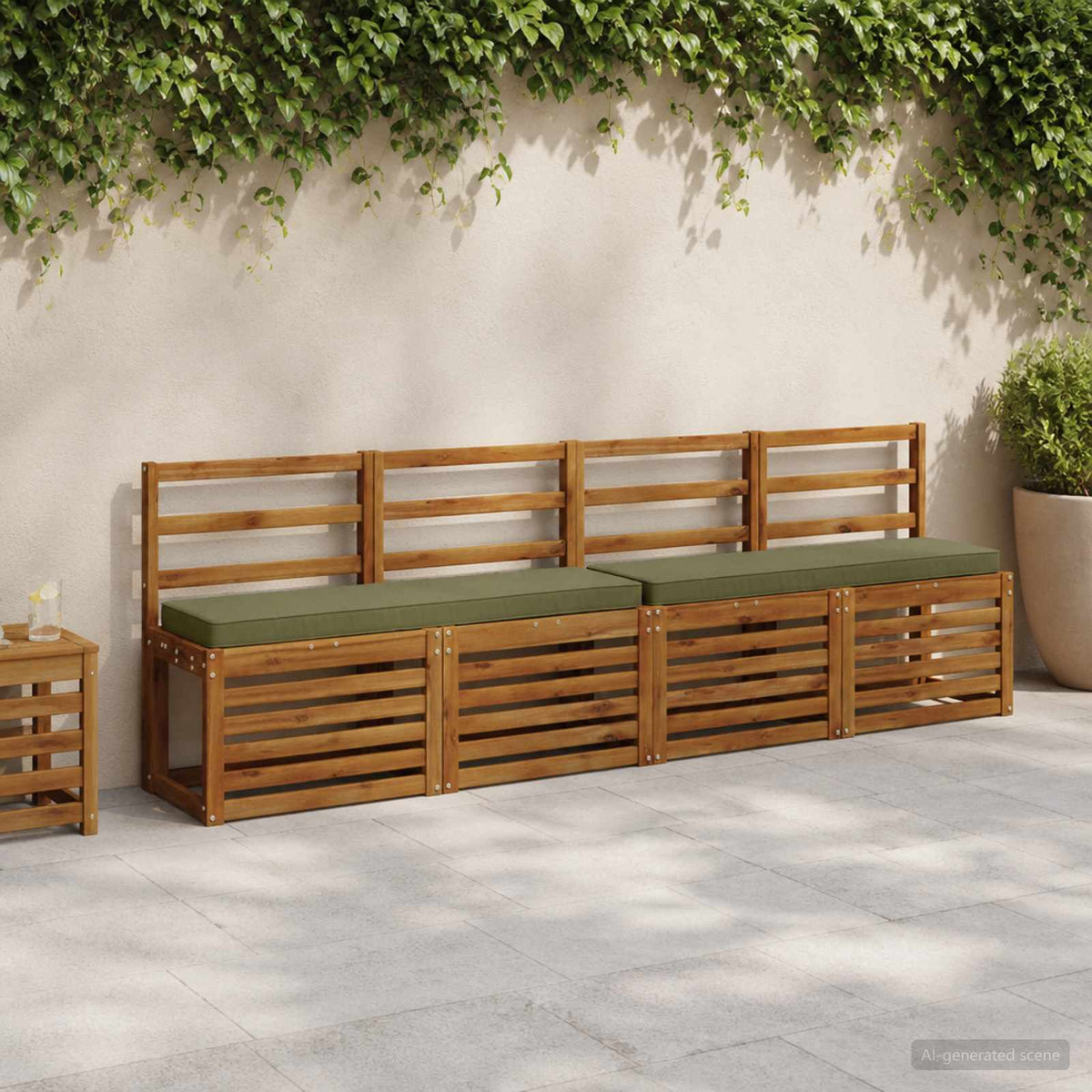 2-Piece Bench Cushions VUGHT 2 pcs 100% Polyester Olive Green