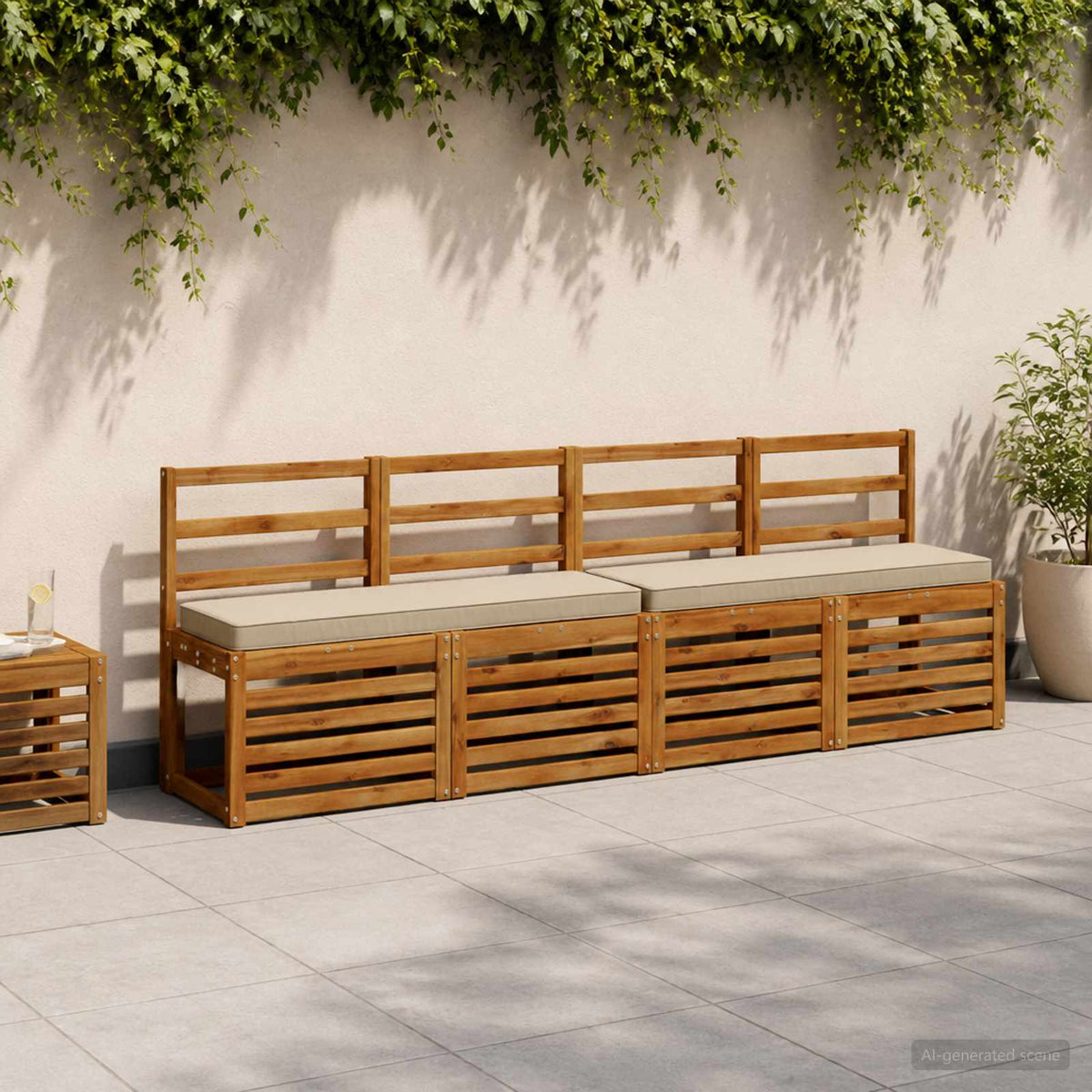 2-Piece Bench Cushions VUGHT 2 pcs 100% Polyester Light Green