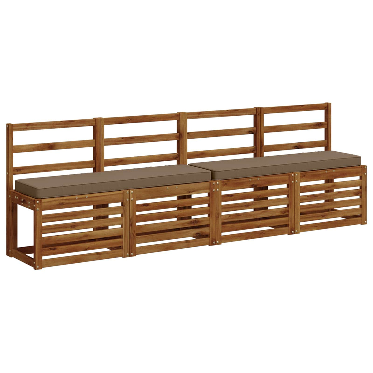 2-Piece Bench Cushions VUGHT 2 pcs 100% Polyester Taupe