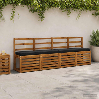2-Piece Bench Cushions VUGHT 2 pcs 100% Polyester Black