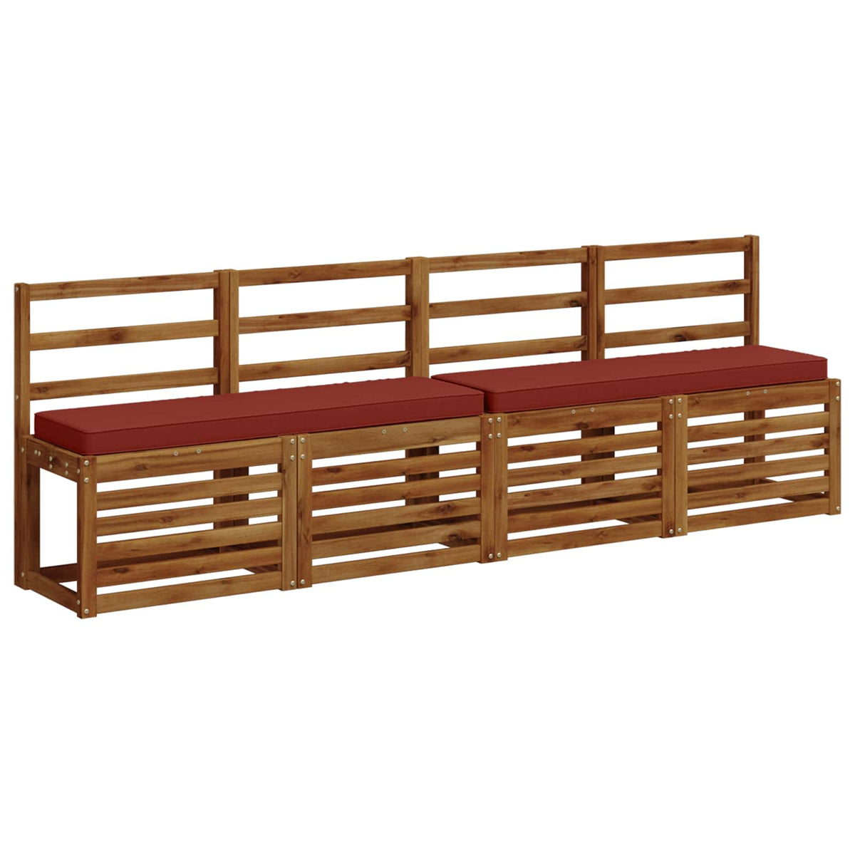1-Piece Bench Cushion VUGHT 100% Polyester Red 100 x 30 x 5 cm