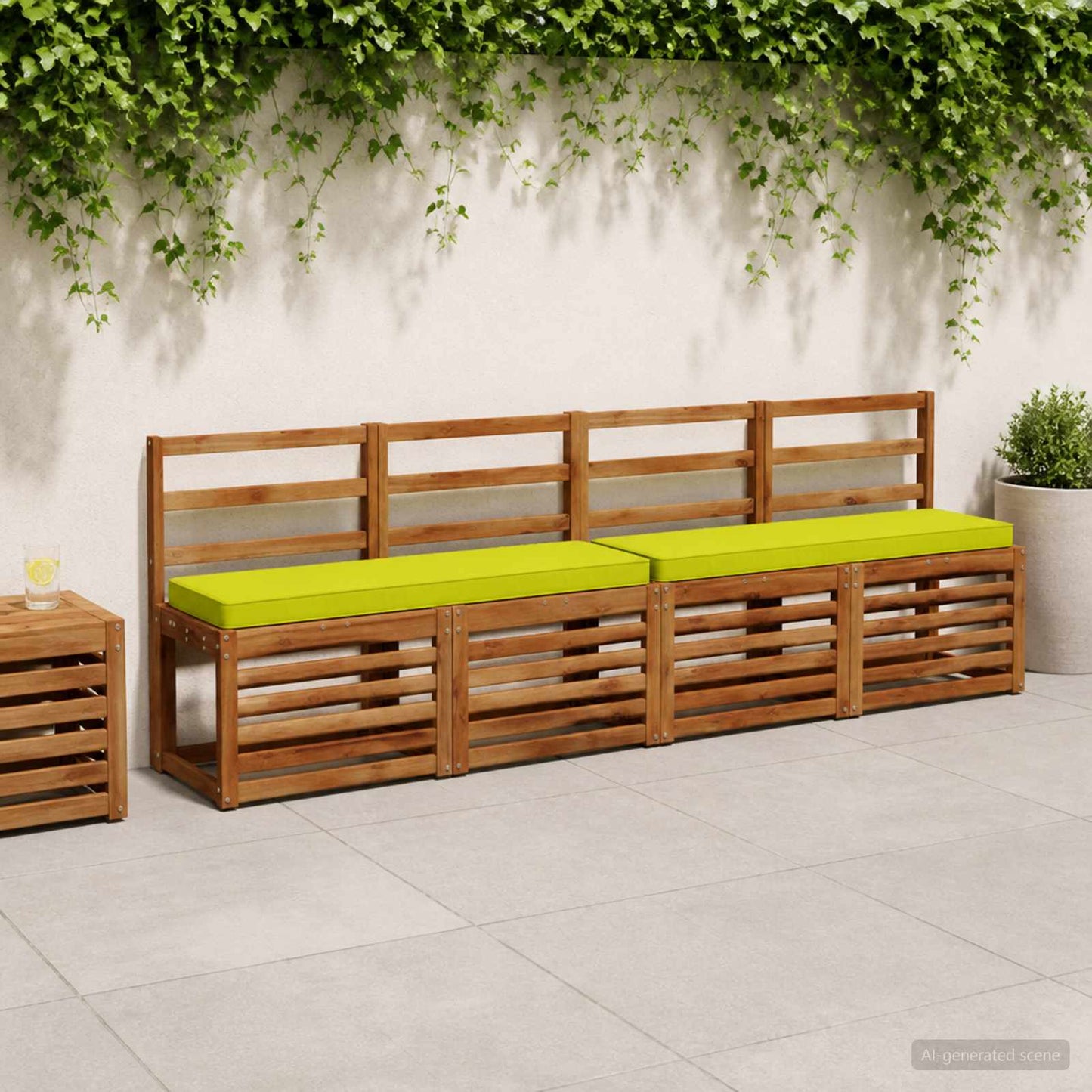 1-Piece Bench Cushion VUGHT 100% Polyester Bright Green