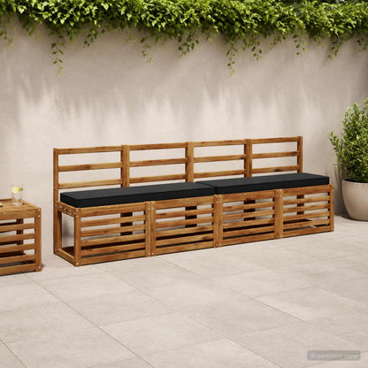 2-Piece Bench Cushions VUGHT 2 pcs 100% Polyester Black