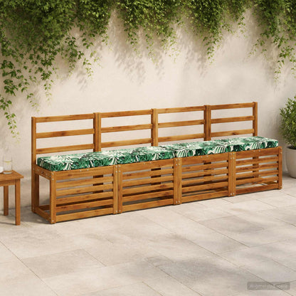 2-Piece Bench Cushions VUGHT 2 pcs 100% Polyester Leaf Pattern