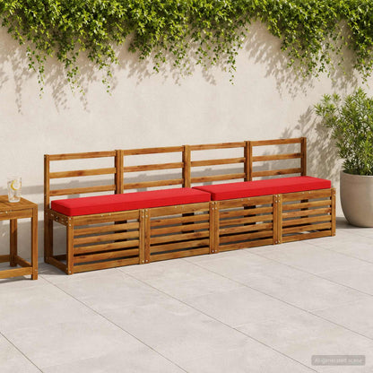 1-Piece Bench Cushion VUGHT 100% Polyester Red 110 x 30 x 5 cm
