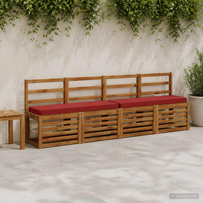 2-Piece Bench Cushions VUGHT 2 pcs 100% Polyester Wine Red