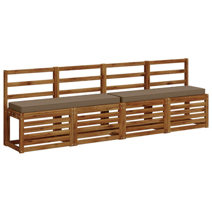 2-Piece Bench Cushions VUGHT 2 pcs 100% Polyester Taupe