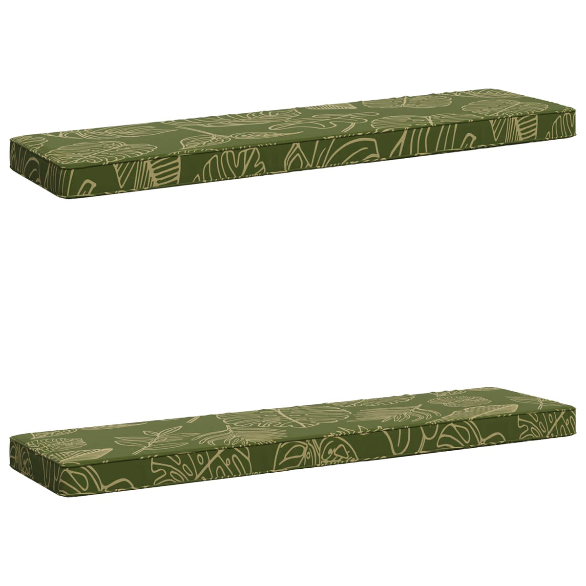 2-Piece Bench Cushions VUGHT 2 pcs 100% Polyester Leaf Design