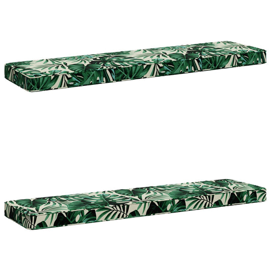 2-Piece Bench Cushions VUGHT 2 pcs 100% Polyester Leaf Pattern