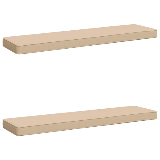2-Piece Bench Cushions VUGHT 2 pcs 100% Polyester Cream