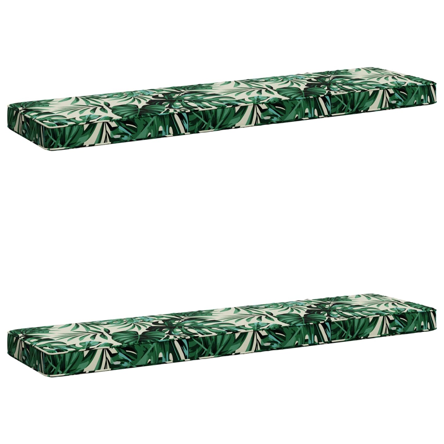 2-Piece Bench Cushions VUGHT 2 pcs 100% Polyester Leaf Pattern