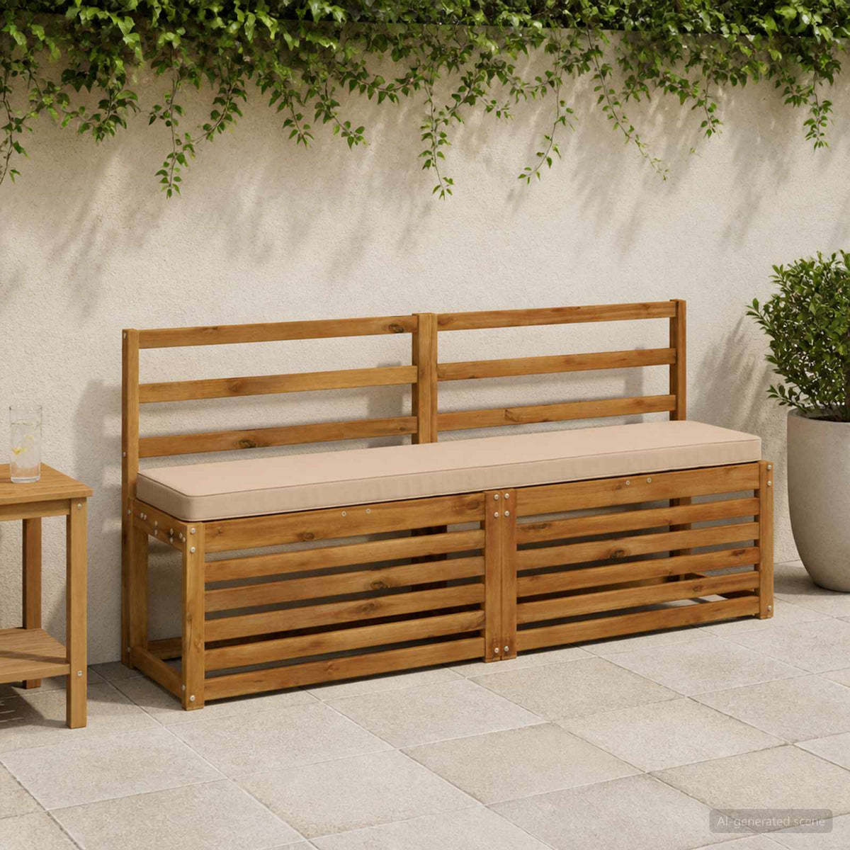 1-Piece Bench Cushion VUGHT 100% Polyester Sand 140 x 30 x 5 cm