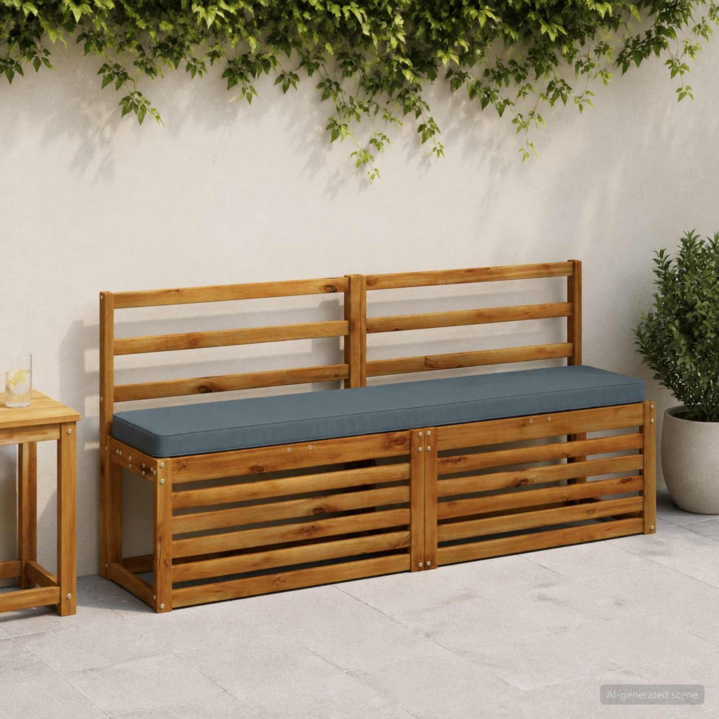 2-Piece Bench Cushions VUGHT 2 pcs 100% Polyester Blue