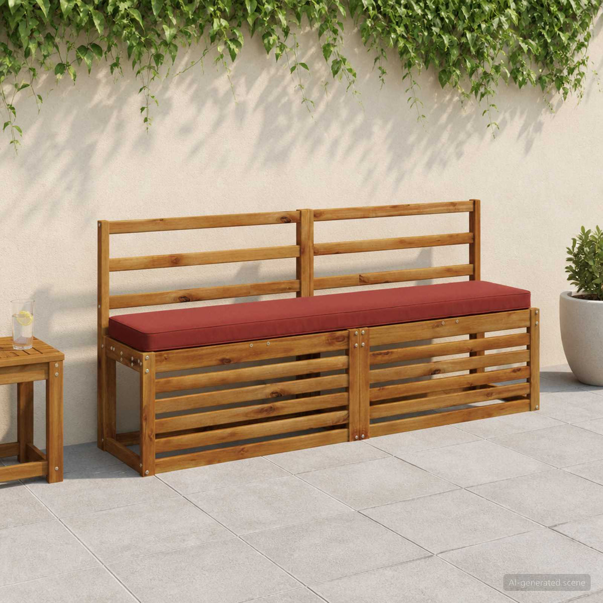 1-Piece Bench Cushion VUGHT 100% Polyester Red 140 x 30 x 5 cm