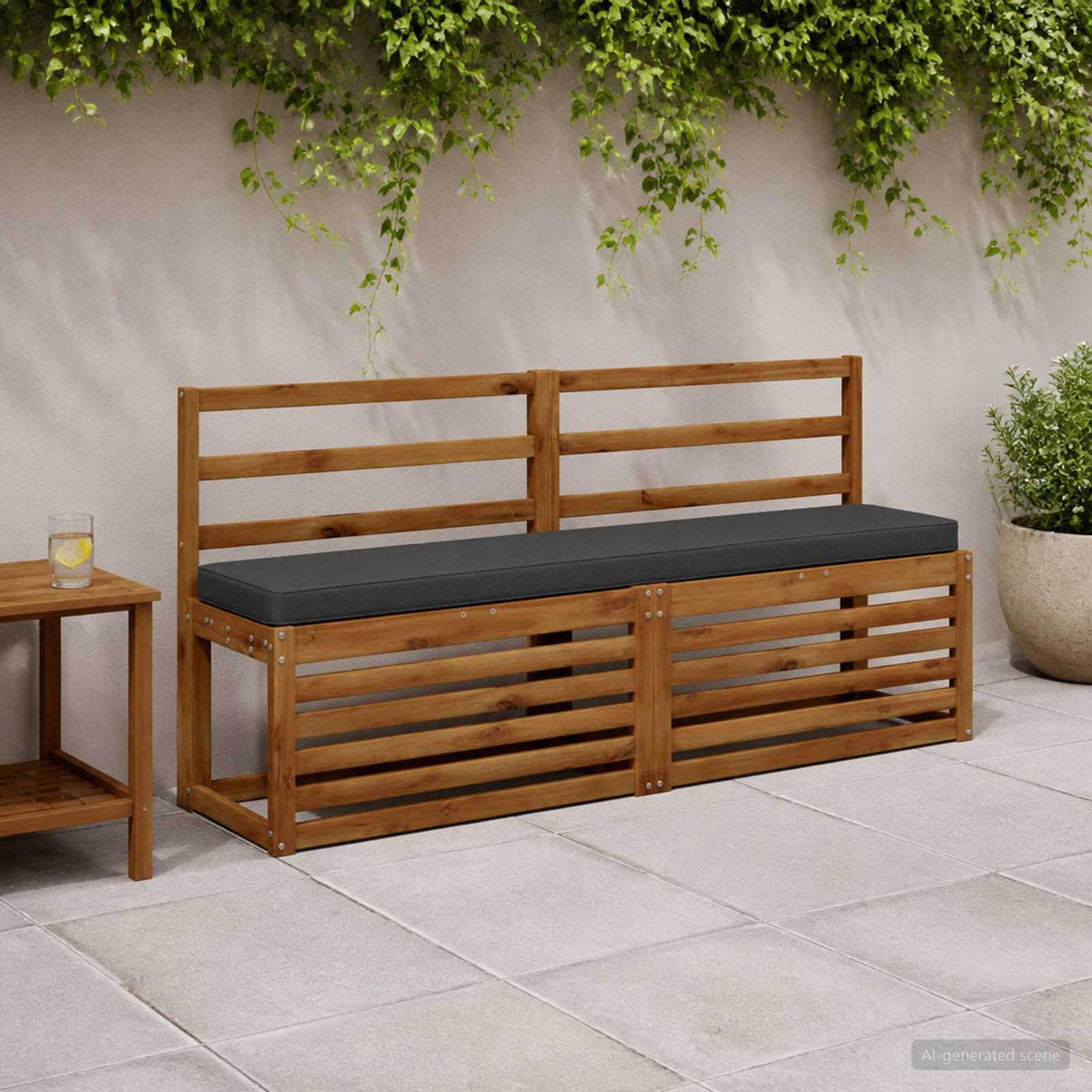 2-Piece Bench Cushions VUGHT 2 pcs 100% Polyester Anthracite