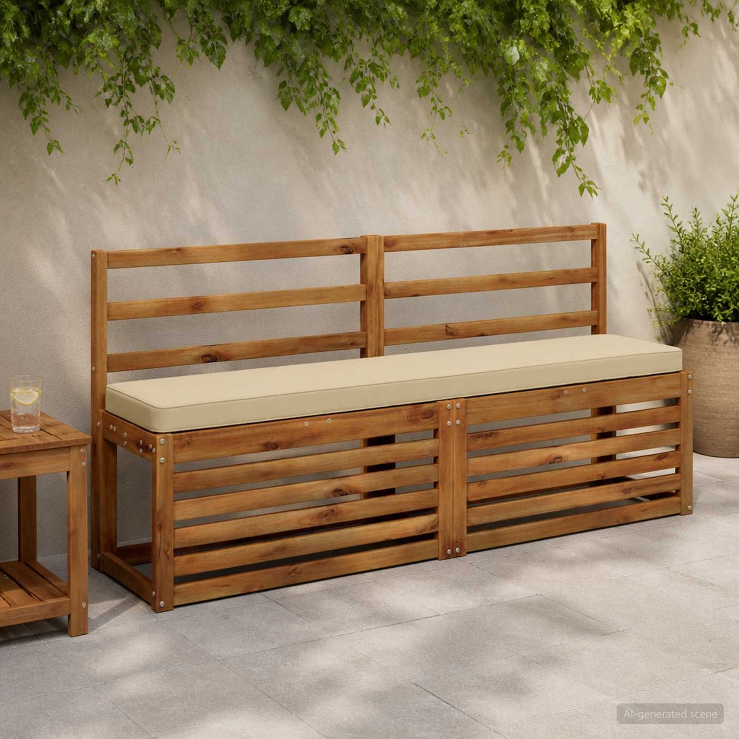 1-Piece Bench Cushion VUGHT 100% Polyester Beige