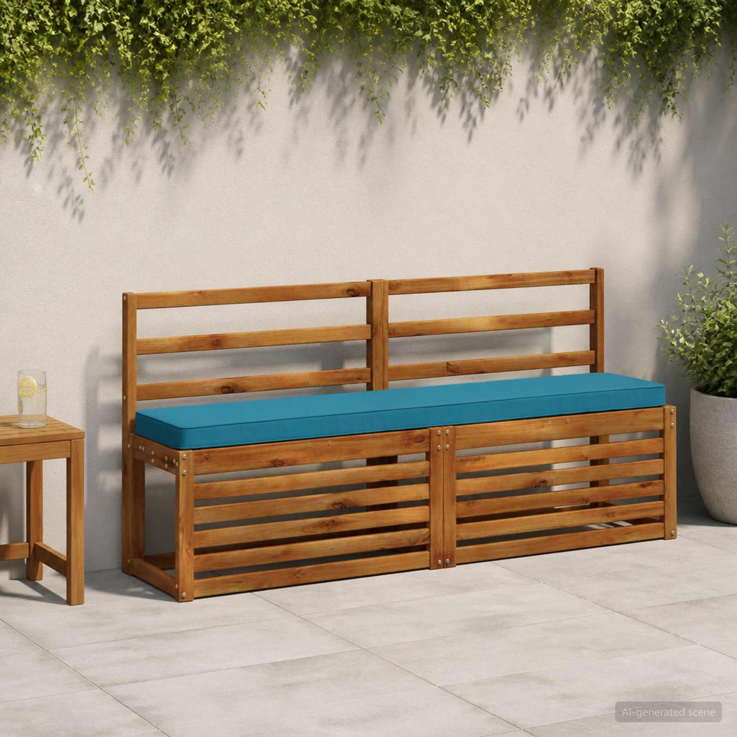 1-Piece Bench Cushion VUGHT 100% Polyester Light Blue