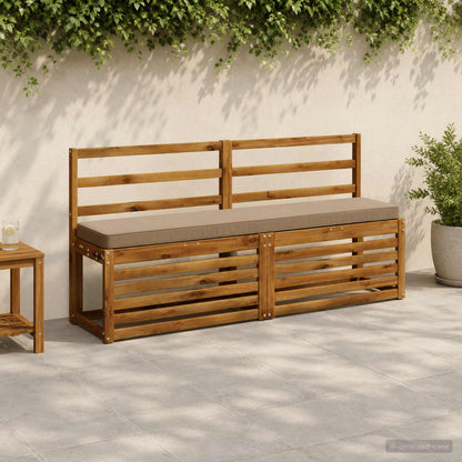2-Piece Bench Cushions VUGHT 2 pcs 100% Polyester Taupe