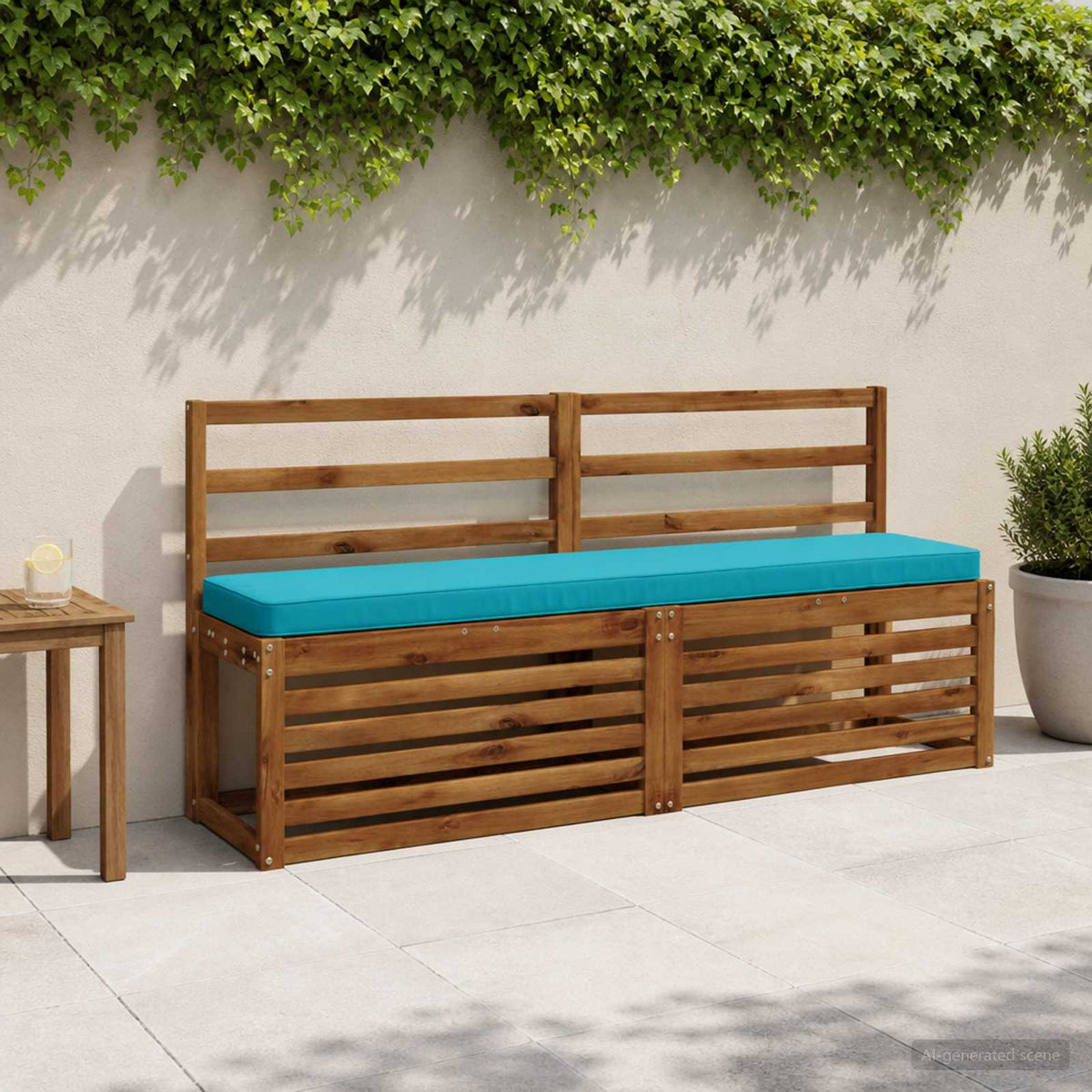 2-Piece Bench Cushions VUGHT 2 pcs 100% Polyester Turquoise