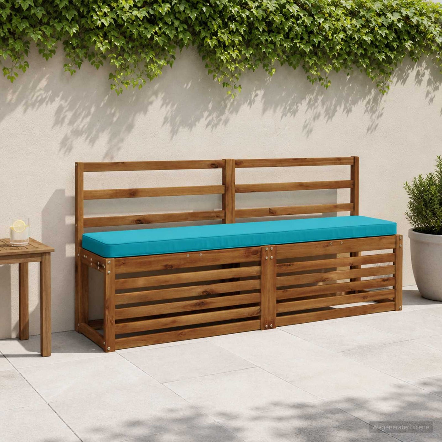 1-Piece Bench Cushion VUGHT 100% Polyester Turquoise