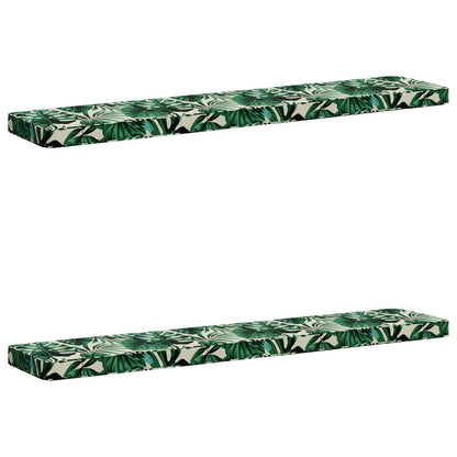 2-Piece Bench Cushions VUGHT 2 pcs 100% Polyester Leaf Pattern