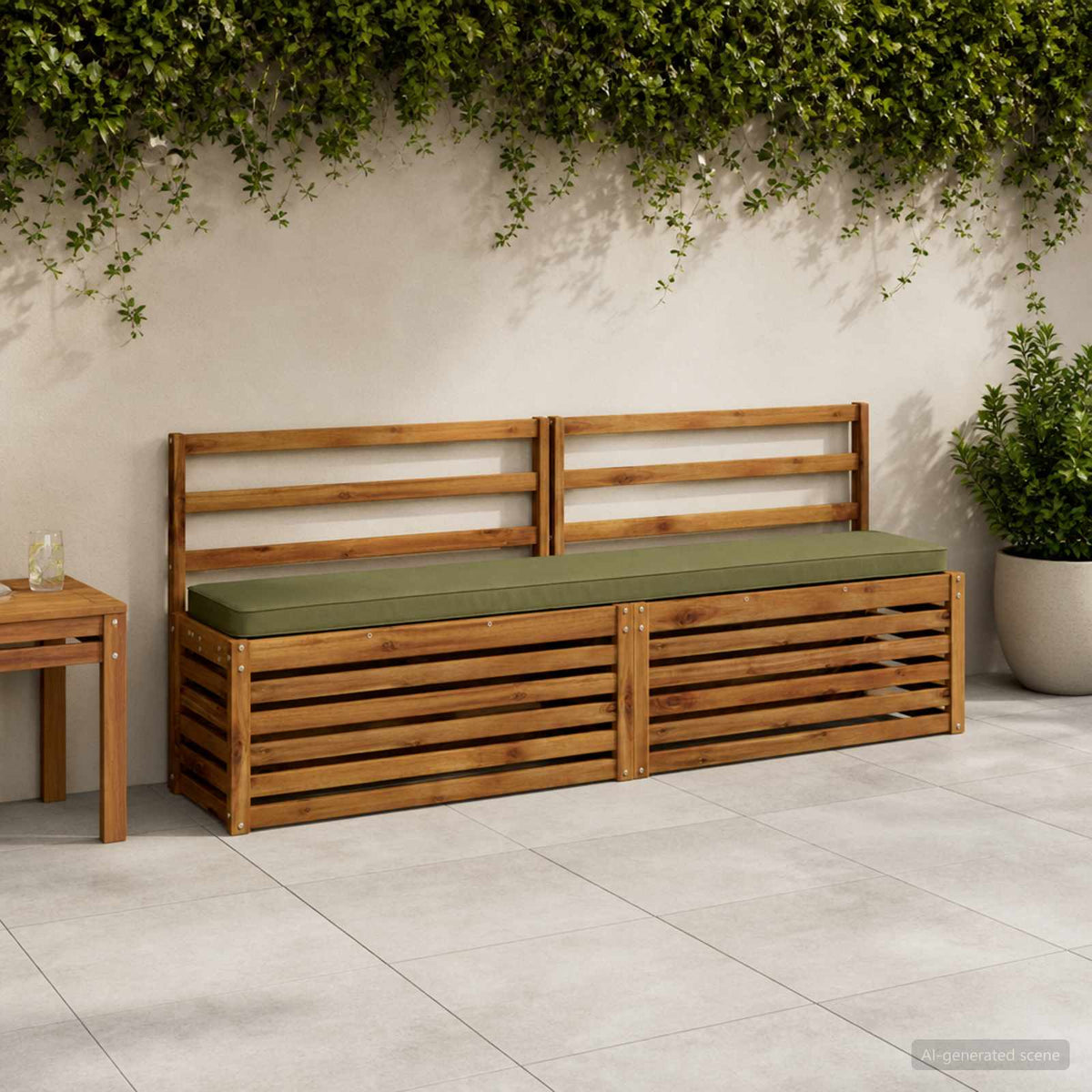 2-Piece Bench Cushions VUGHT 2 pcs 100% Polyester Olive Green