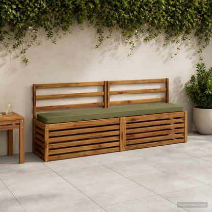 1-Piece Bench Cushion VUGHT 100% Polyester Olive Green