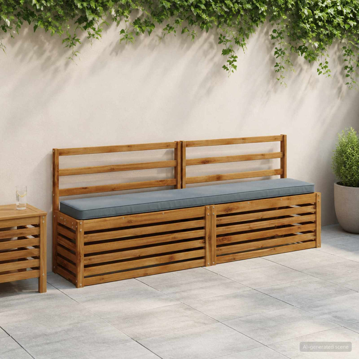 2-Piece Bench Cushions VUGHT 2 pcs 100% Polyester Blue
