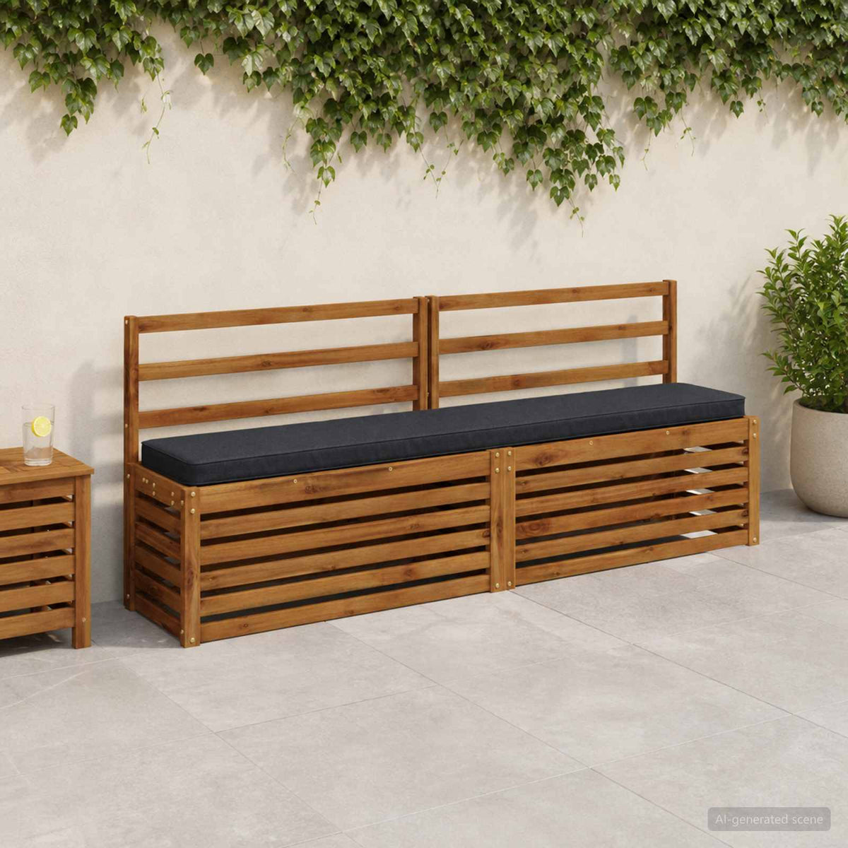 2-Piece Bench Cushions VUGHT 2 pcs 100% Polyester Dark Blue