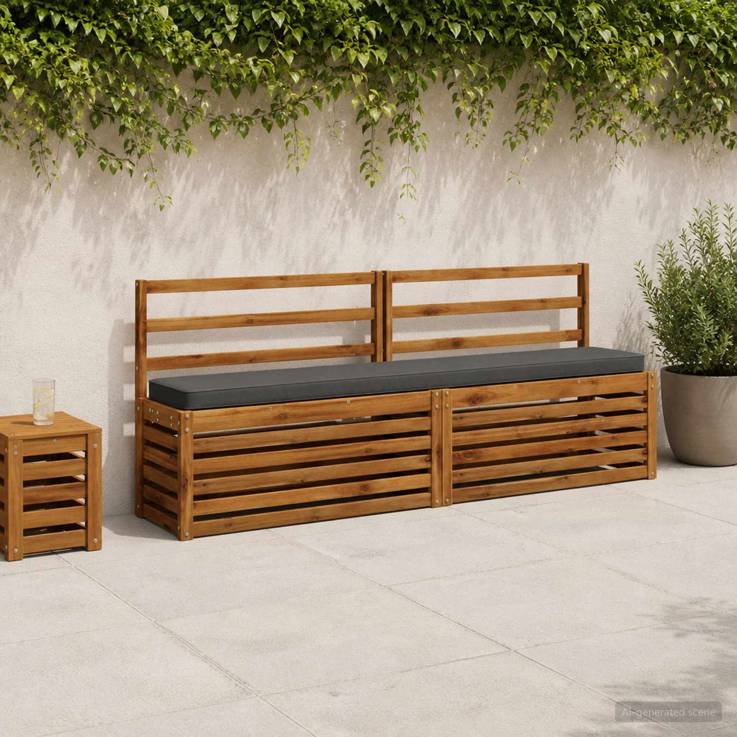 1-Piece Bench Cushion VUGHT 100% Polyester Anthracite