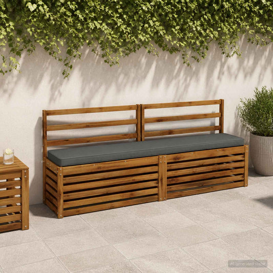 1-Piece Bench Cushion VUGHT 100% Polyester Grey 170 x 30 x 5 cm