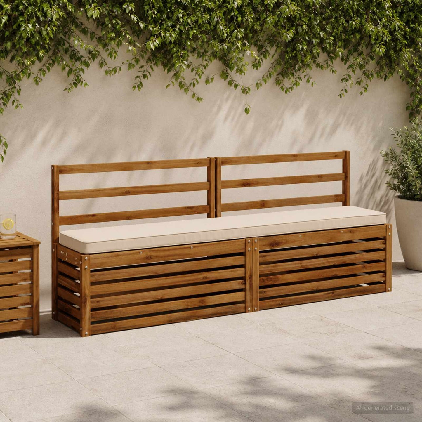 1-Piece Bench Cushion VUGHT 100% Polyester Cream