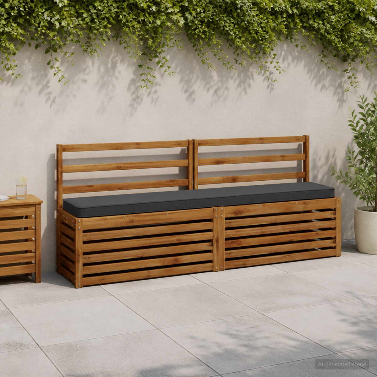 1-Piece Bench Cushion VUGHT 100% Polyester Anthracite