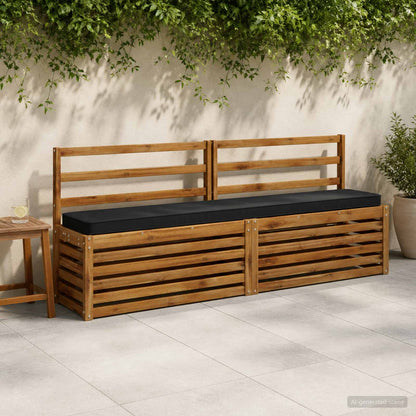 2-Piece Bench Cushions VUGHT 2 pcs 100% Polyester Black