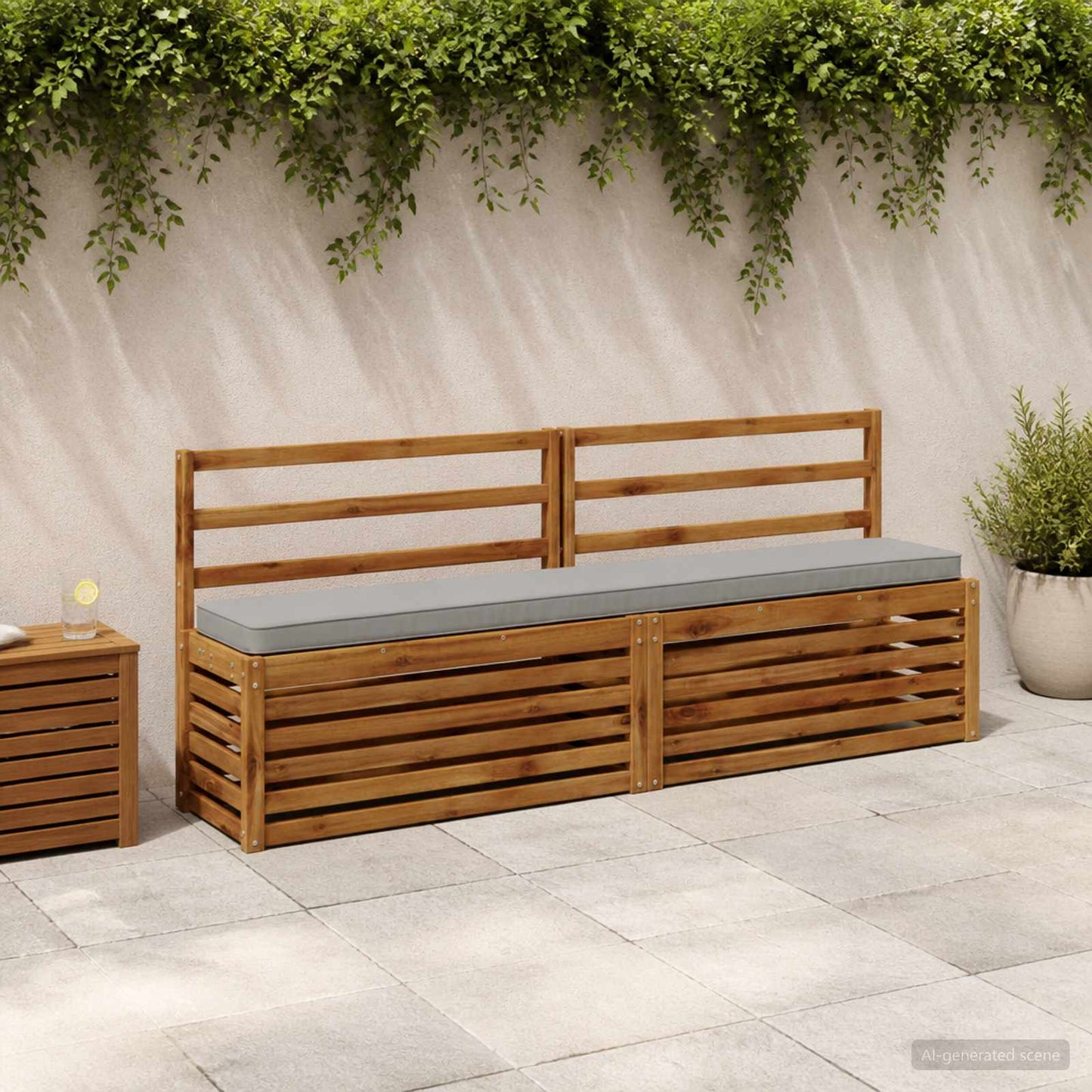 2-Piece Bench Cushions VUGHT 2 pcs 100% Polyester Grey