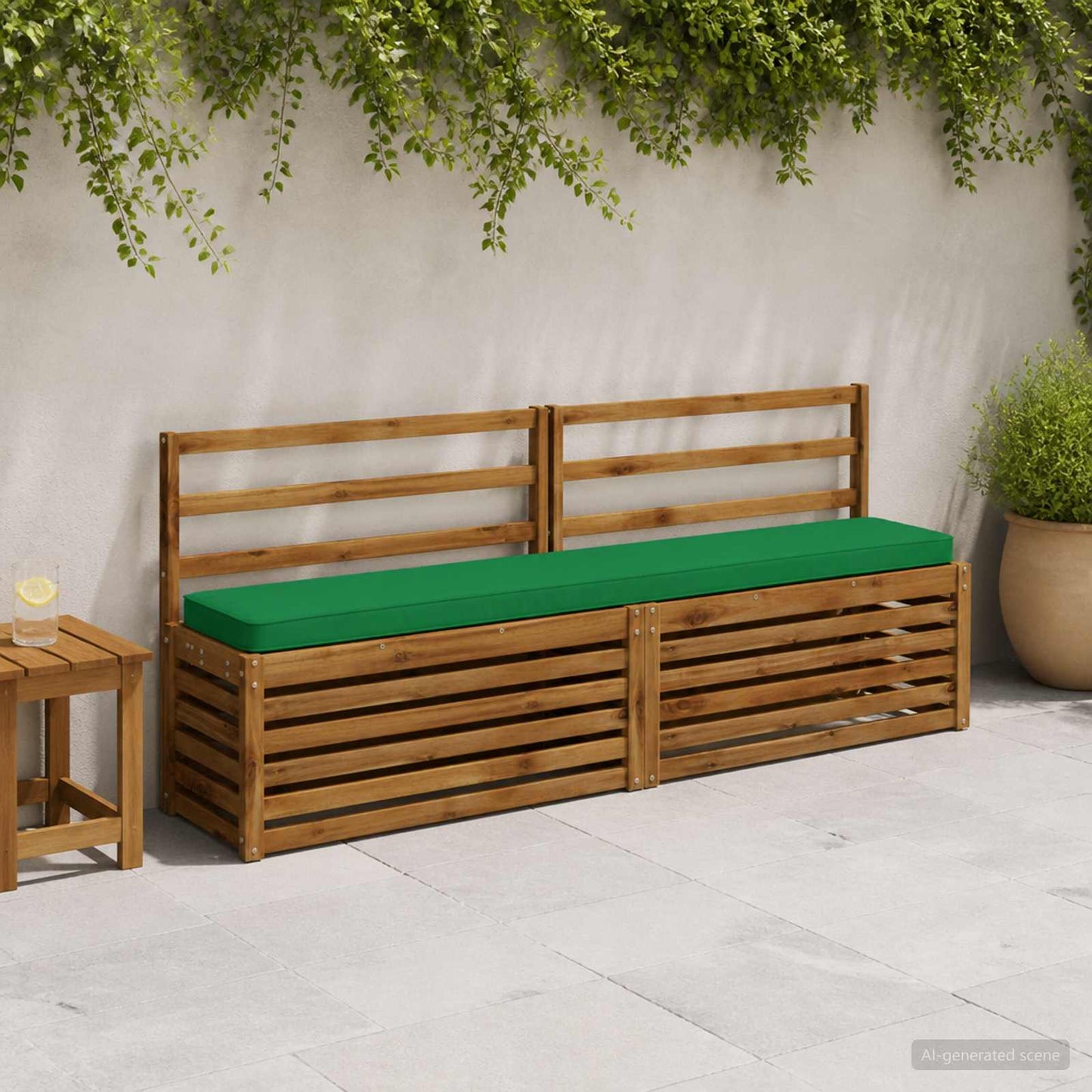 2-Piece Bench Cushions VUGHT 2 pcs 100% Polyester Green