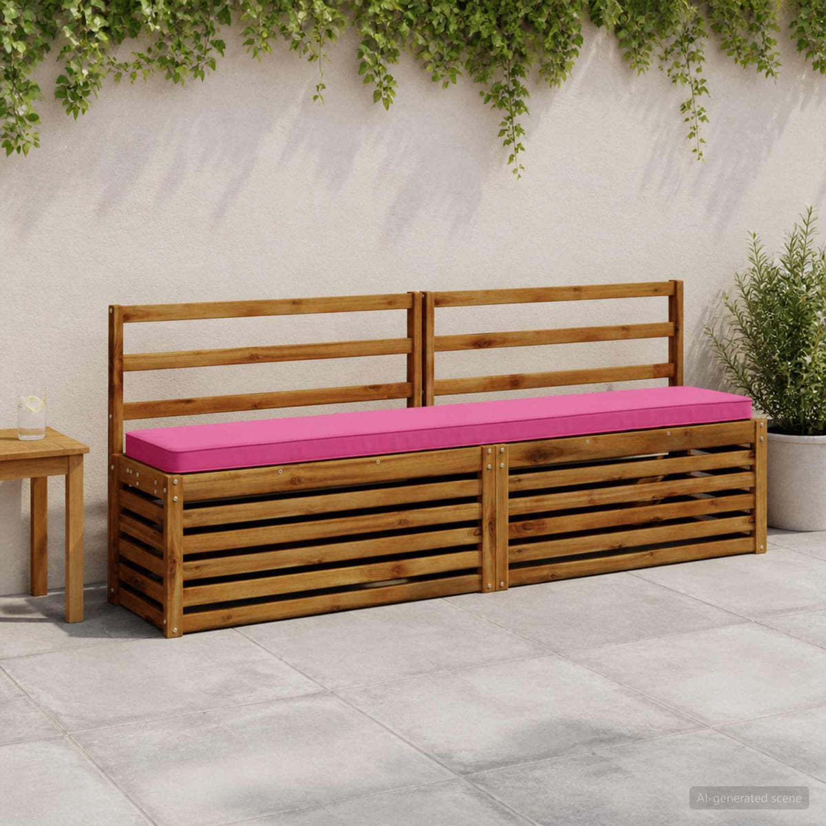 1-Piece Bench Cushion VUGHT 100% Polyester Pink 200 x 30 x 5 cm