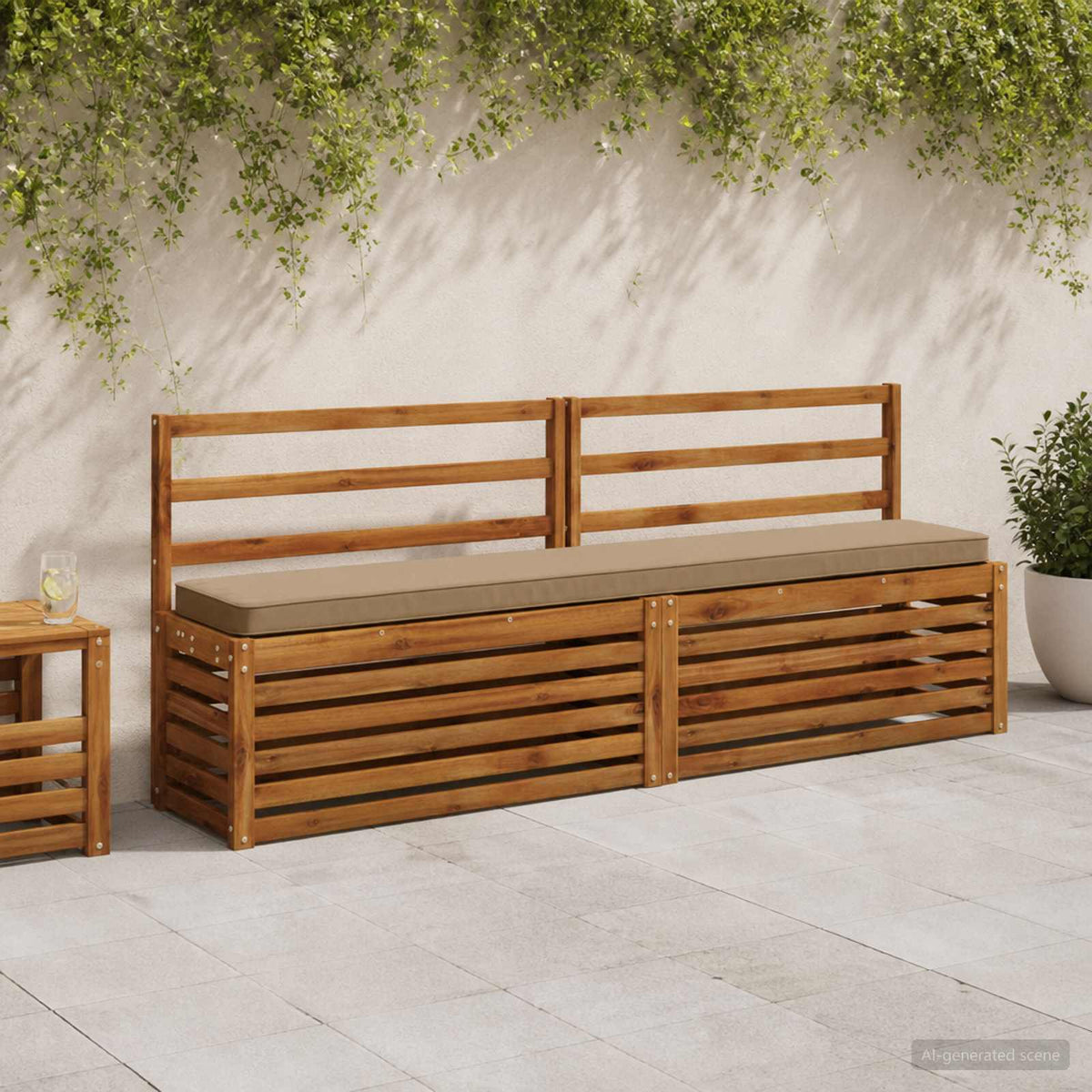 2-Piece Bench Cushions VUGHT 2 pcs 100% Polyester Taupe