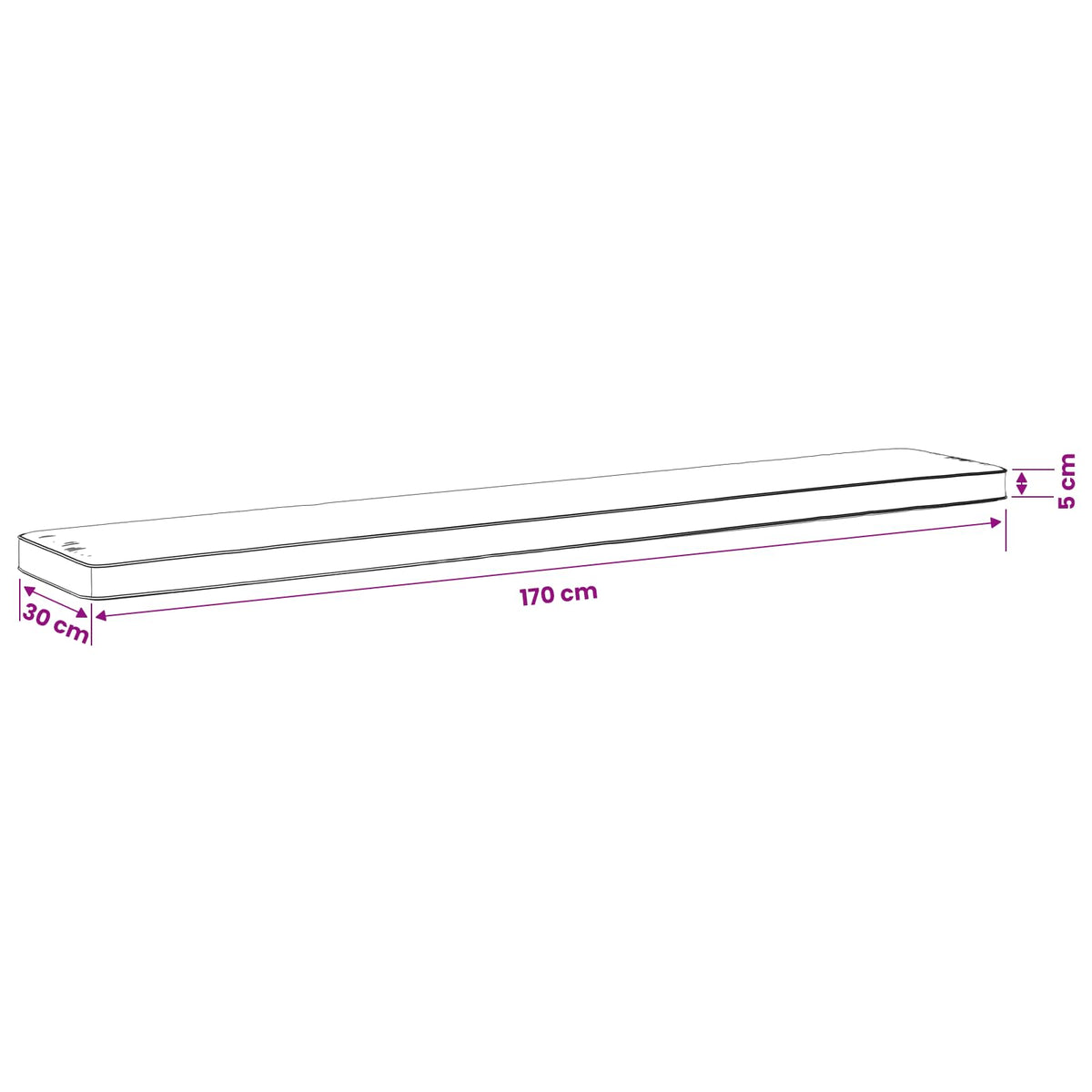 1-Piece Bench Cushion VUGHT 100% Polyester Taupe