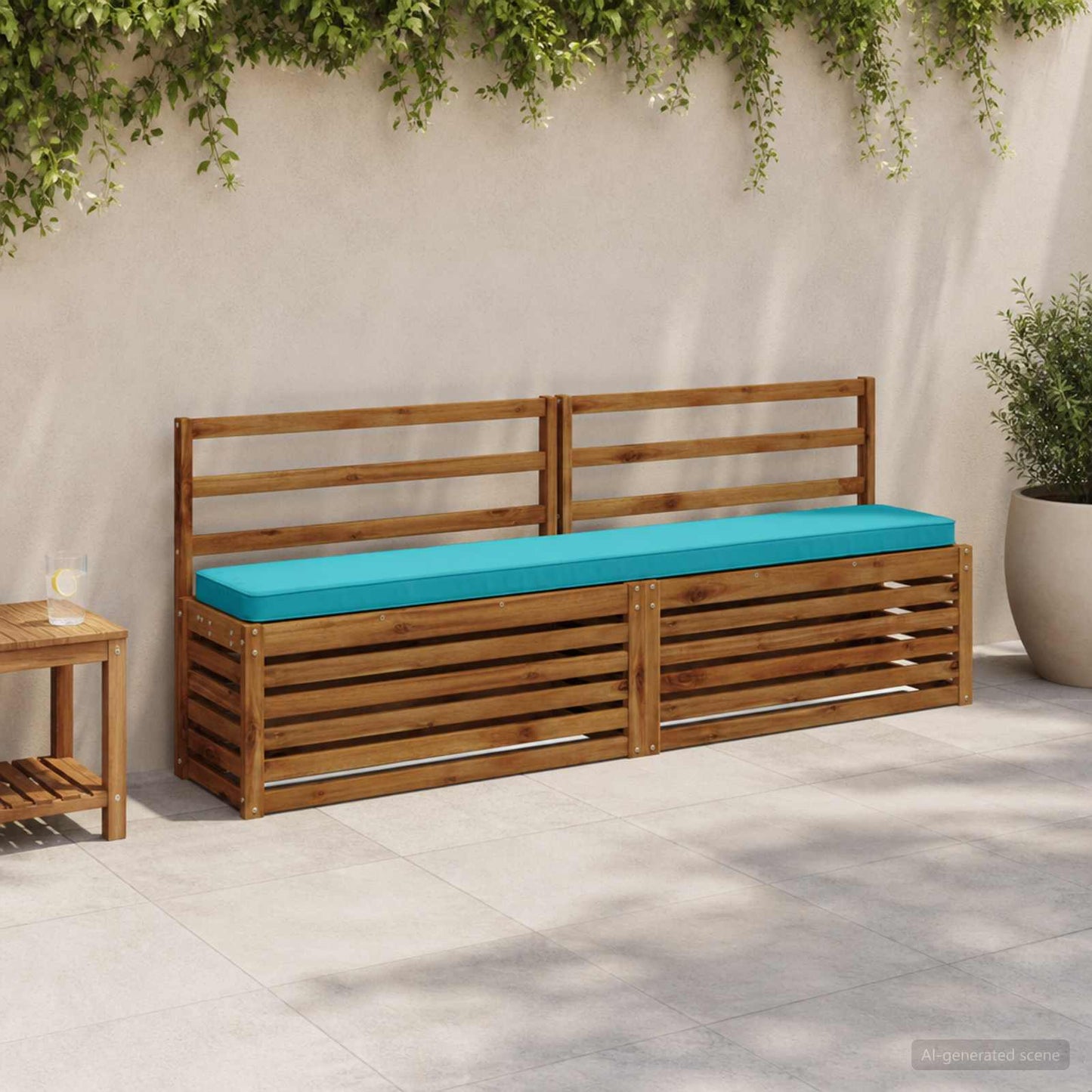 1-Piece Bench Cushion VUGHT 100% Polyester Turquoise