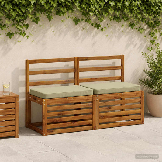 2-Piece Bench Cushions VUGHT 2 pcs 100% Polyester Light Green