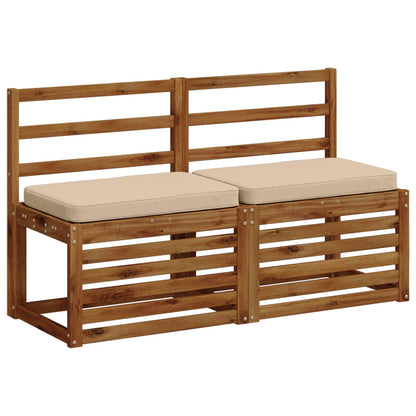 2-Piece Bench Cushions VUGHT 2 pcs 100% Polyester Cream